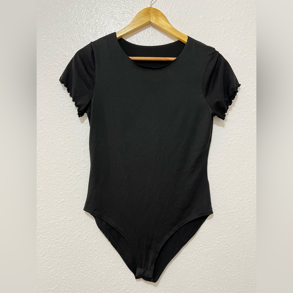 Black Large Bodysuit with Snap-On Buttons